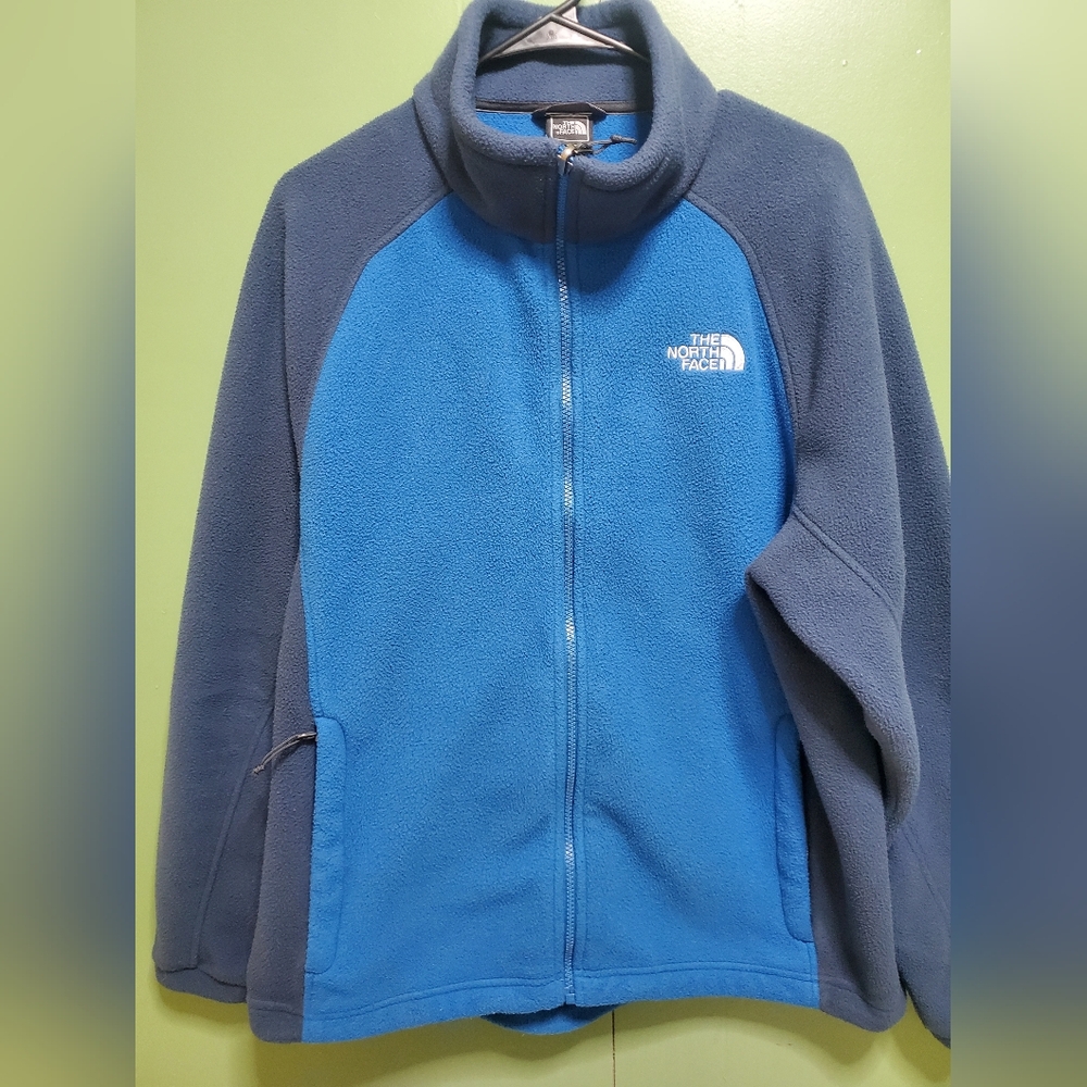 Mens North Face Two-Tone Blue Fleece Jacket